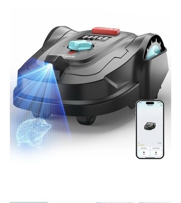 Yardcare M800Plus Robotic Lawn Mower Black GPS Navigation Collision Avoidance