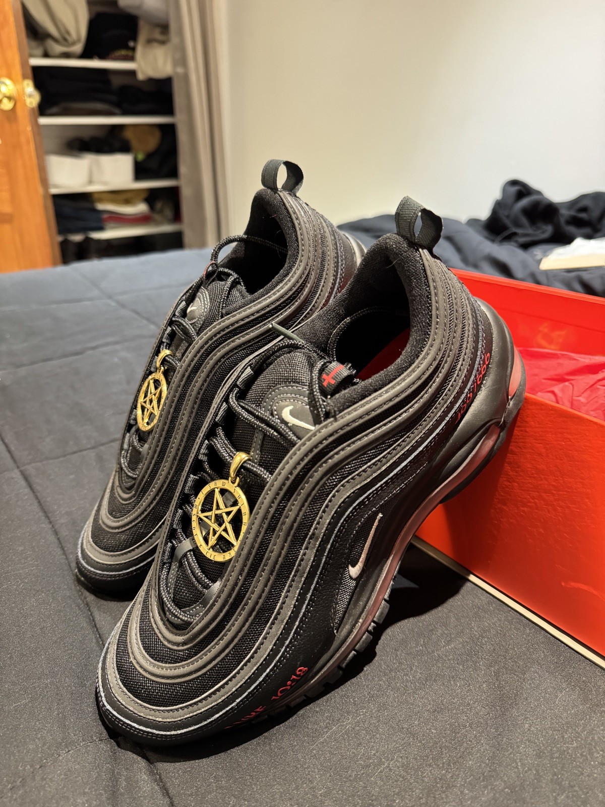 Nike Air Max 97 Custom MSCHF x Lil Nas X “Satan Shoes” – #499/666 – Size 10 New