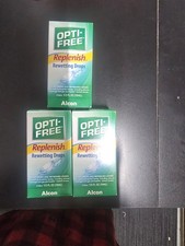 3x Opti-Free Replenish Rewetting Drops Moistens & Refreshes Lens.exp 2027