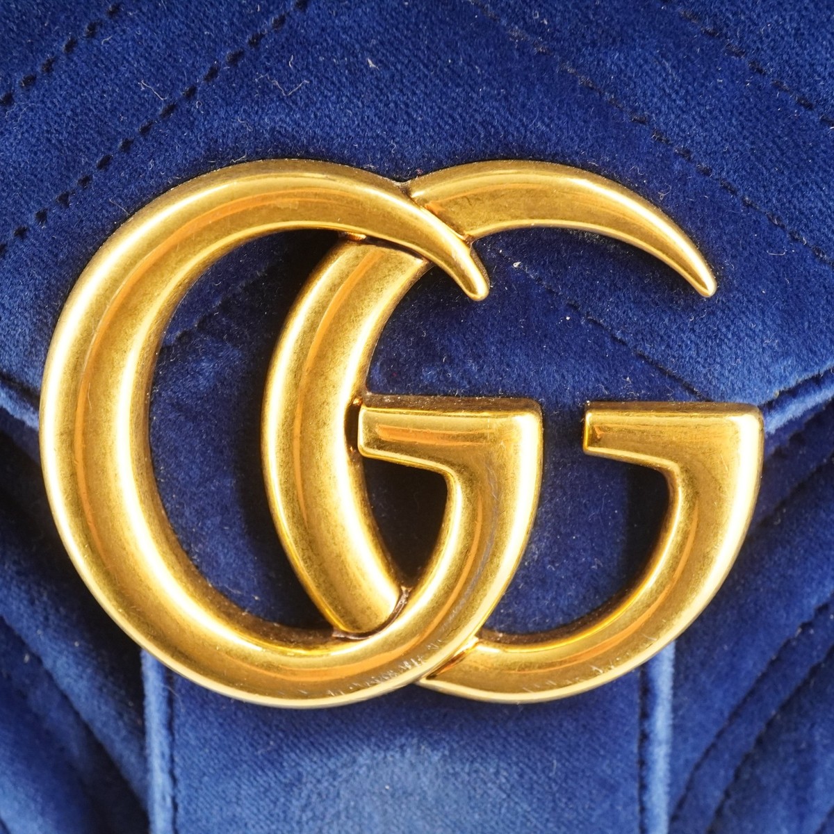 Gucci Blue Velvet Marmont Flap Bag with COA - Free Shipping USA | eBay