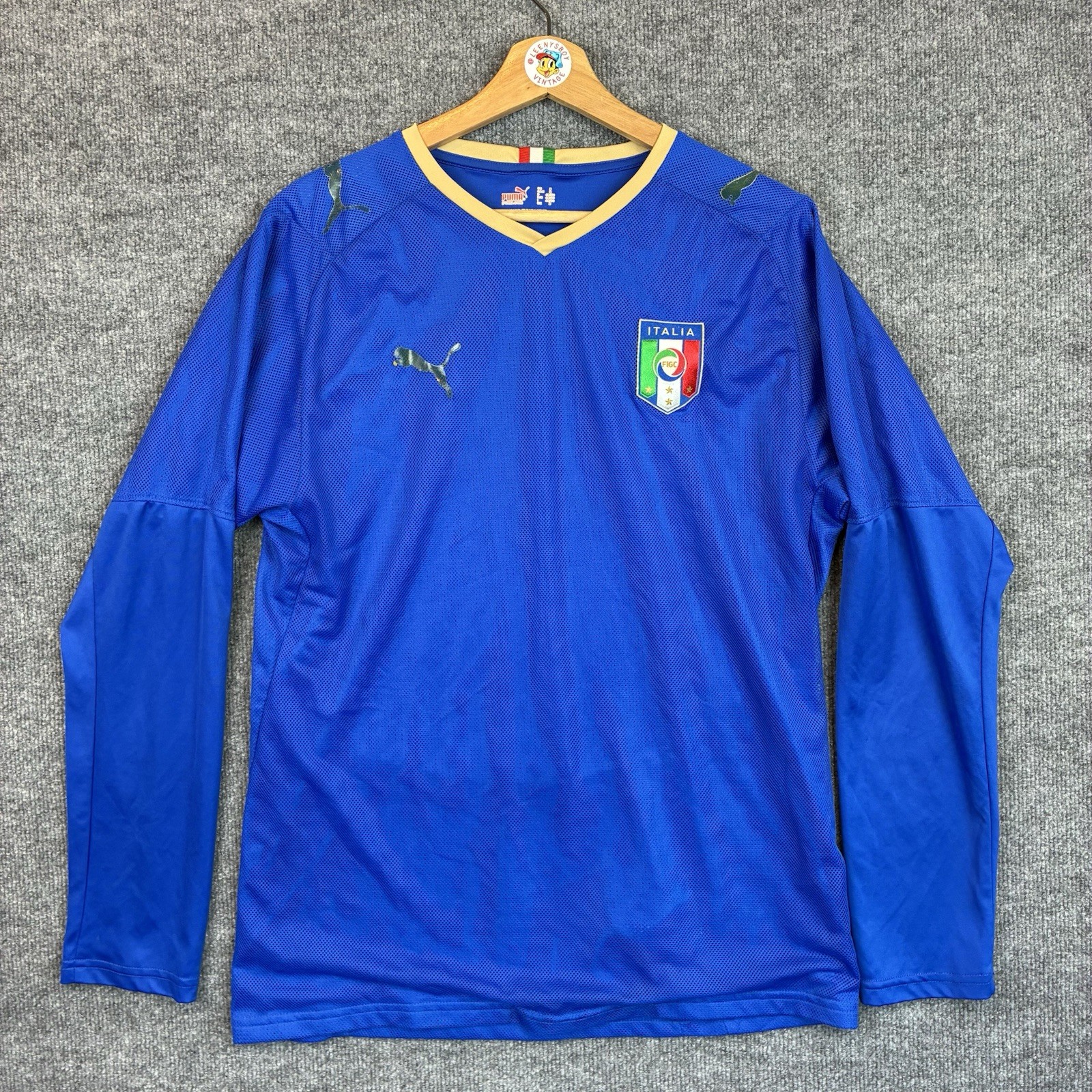 Vintage Italy National Team Jersey Mens M Puma 2007/08 Home Long Sleeve