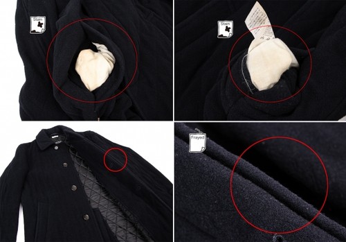COMME des GARCONS HOMME Quilted Padding Wool Coat Size S(K-135667) - Picture 9 of 12