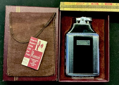 Vintage 1930 s RONSON Mastercase Cigarette Lighter and Holder Orig Box UNTESTED