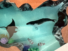 MASDEC Ocean Resin Night Light RGB LED 3D Humpback Whales & Turtles Table Lamp