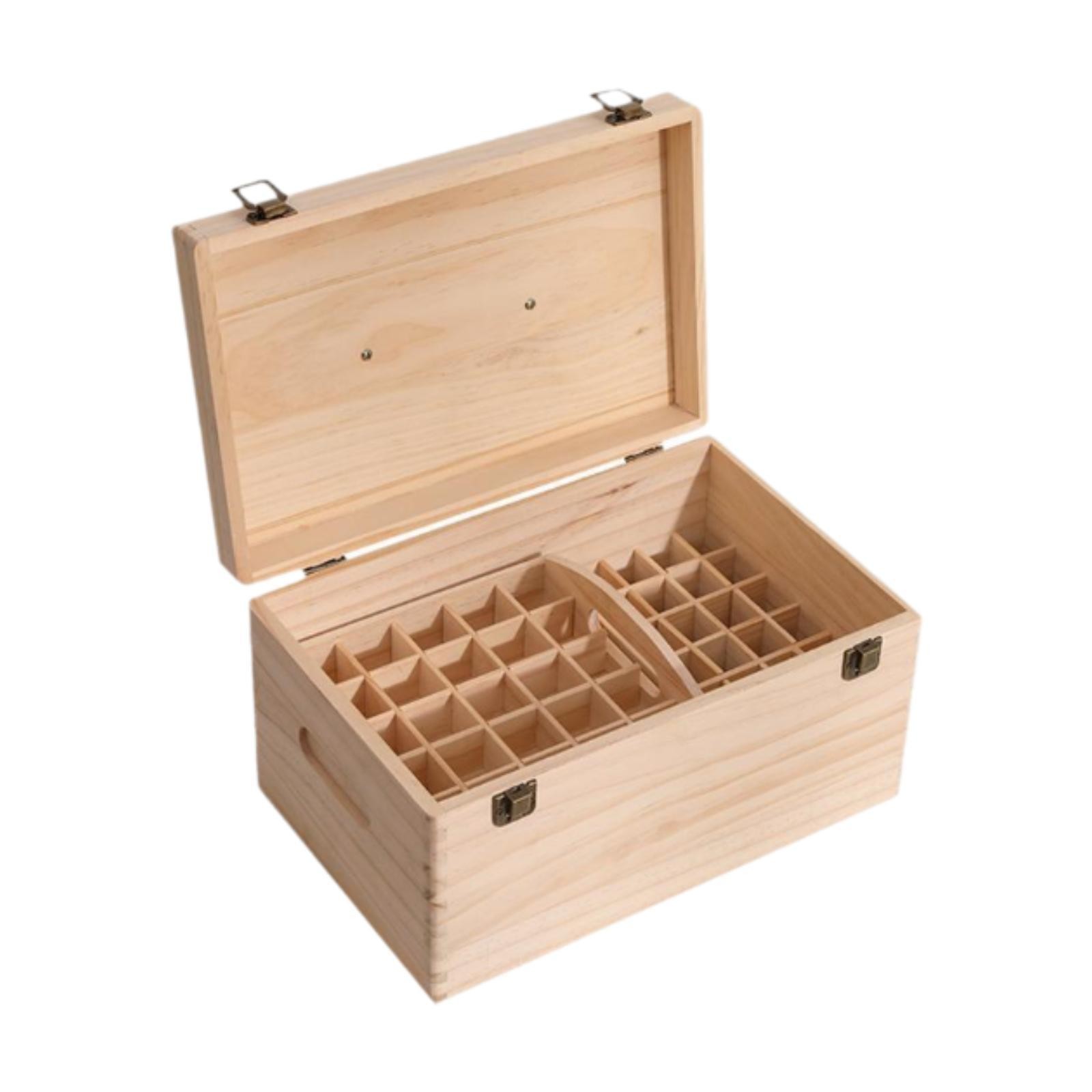 Wood Essential Oil Storage Box Essential Oil Bottle Holder 74 Slots