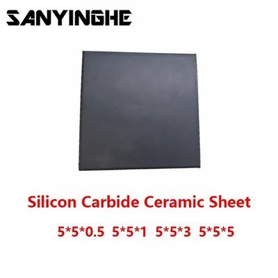2PCS 5*5mm Silicon Carbide Ceramic Sheet SIC Pressless Sintering Plate
