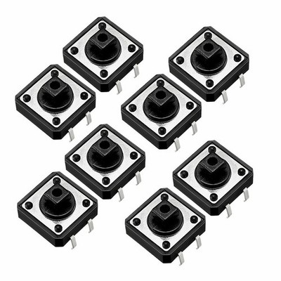 10pcs Panel Current PCB DIP Tactile 4-Pin Push Button Switch 12x12x7.3mm