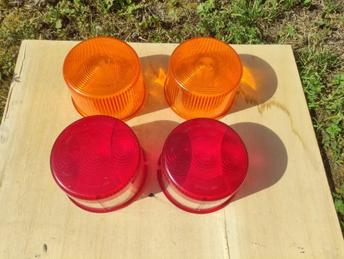 4x PMG (Britax) Large Round Lamp Lenses - 2x Indicator 6218 & 2x Stop/Tail 7210