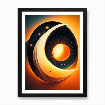 Binary Star Comic Space Space Art P gerahmtes Wandbild Poster Leinwanddruck Bild