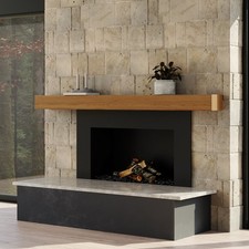 3.5/4/4.5/5ft Rustic Wood Beam Fireplace Mantle Mantel Shelf with Pine Bracket