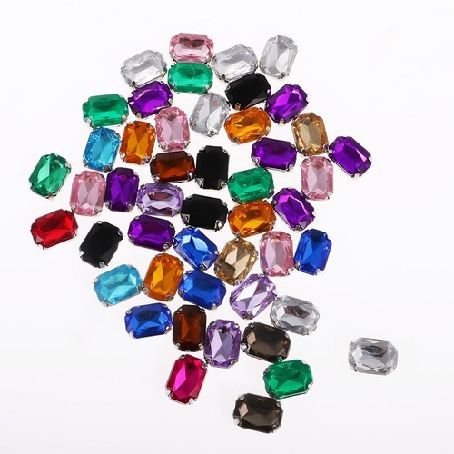 Prettyia 50 x Acrylic Rectangle Flatback Rhinestone DIY - Picture 3 of 6