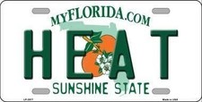 HEAT Florida State Metal License Plate Sign Basketball ~ BUY 2 GET 1 FREE!