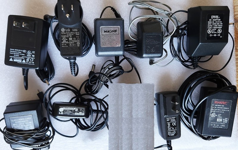 Mixed Lot 23 AC/DC Power Adapters, 2 RCA Switchables, Tested Working Mixed Brand