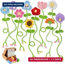 Joyclub Crochet Kit for Beginners 10 Flower Bookmarks Crochet Starter Kits with