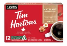 Tim Hortons Hazelnut Light Medium Roast Coffee, Keurig K-cup, 120g, 12 pods
