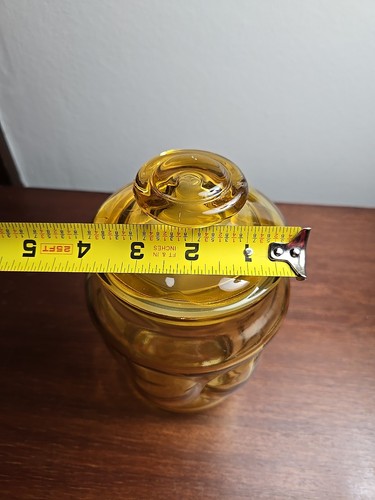 Vintage LE Smith Bernstein Blase Glas Apotheker Kanister Glas mit Deckel - Bild 18 von 18