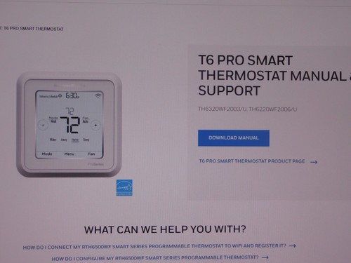 Honeywell T6 Pro Z-Wave Programmable Thermostat TH6320ZW2003 Tested - Picture 5 of 8