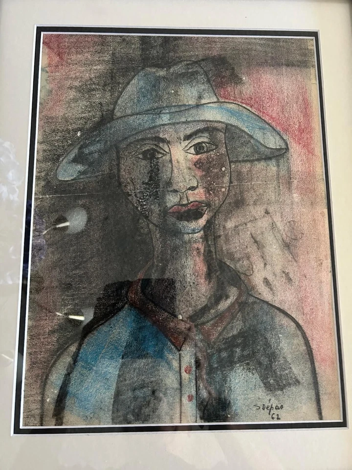 HAITIAN PAINTING BY SPENCER DEPAS 12X16 DATED 1962 - Image 3 of 4