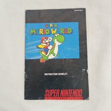 Authentic First Print Super Mario World SNES Instruction Manual Booklet Only OEM