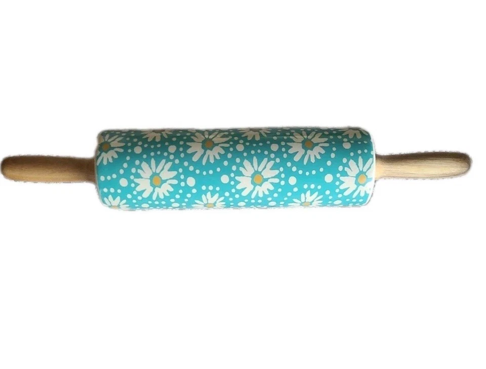 Calcomanía floral mercadillo mercadillo mujer pionera con asas de madera cerámica 18,5" Foto 4 de 4