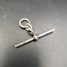 Antique Sterling Silver Albert Watch Chain T Bar Birmingham 1902 M&M 5.66g