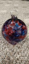 Art Glass Witch Ball Orb Suncatcher Red Blue ...