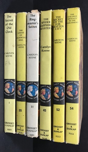 Vintage Nancy Drew Mystery Book Lot 6 HC Carolyn Keene 1 25 31 45 52 54