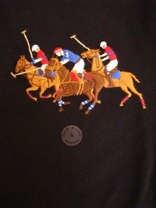 Polo Ralph Lauren triple caballo bordado custom slim fit negro