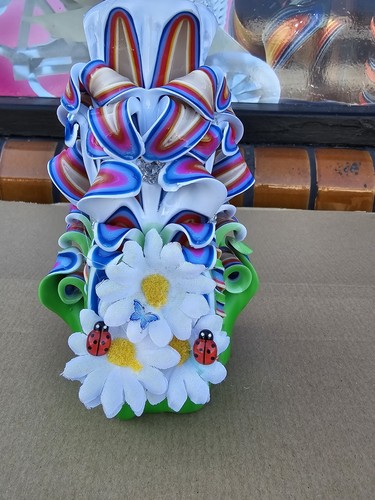 candela intagliata a mano 16 cm - Foto 1 di 14