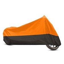 Motorcycle Cover Bike All Season Waterproof Dustproof X-Large Orange Black