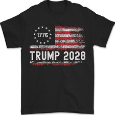 Trump 2028 Shirt Vote Donald Trump American Flag Men Women Unisex T-Shirt