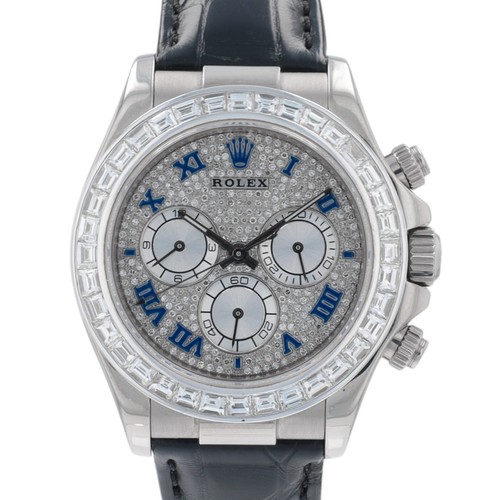 Rolex Cosmograph Daytona 116509 18KW Blue Roman Diamond Bezel ...