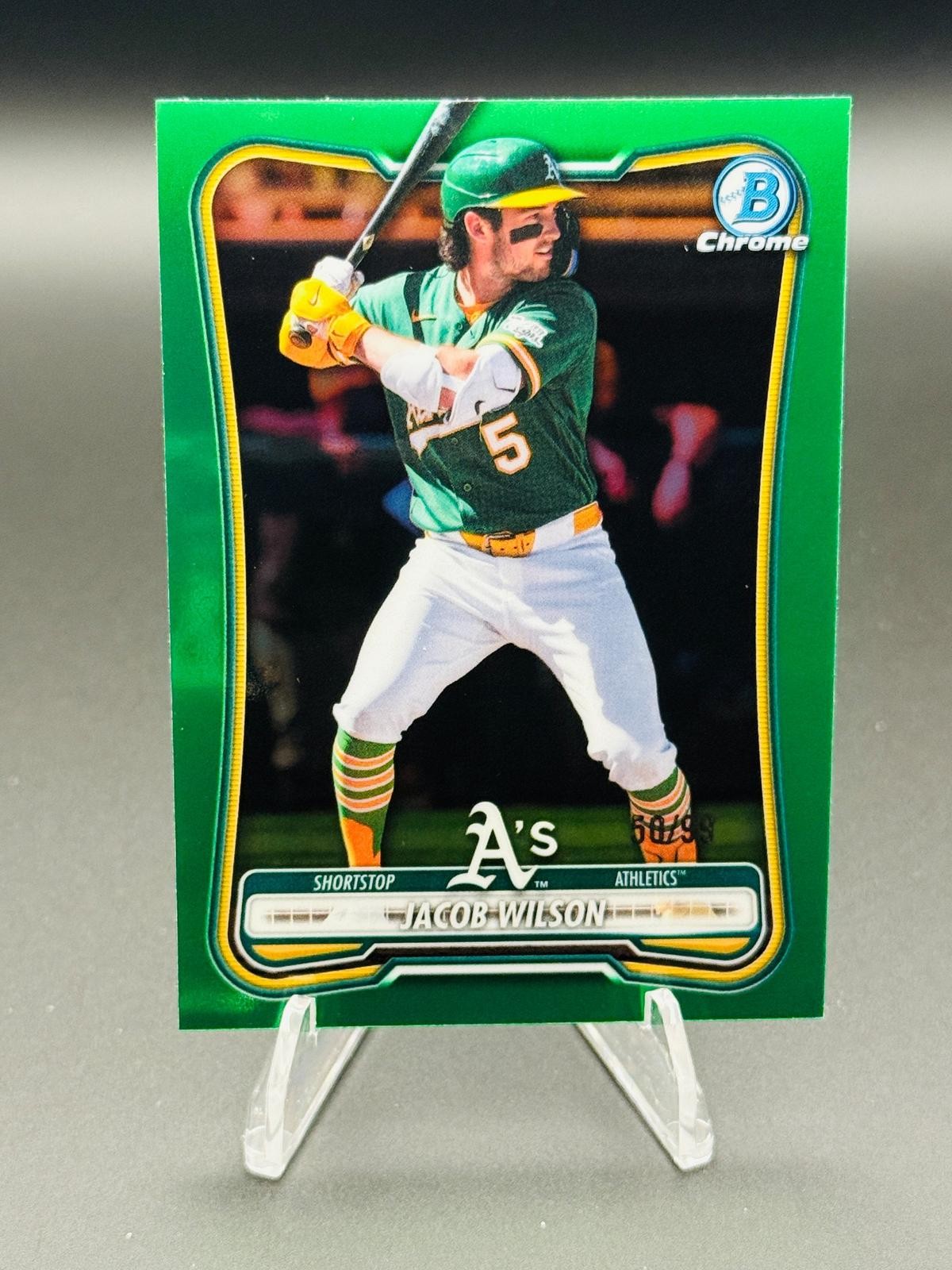 2026 Bowman Chrome #13 Jacob Wilson Green Refractor #/99 COLOR MATCH