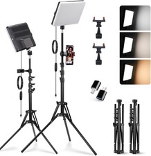 2 Pack LED Video Light Kit Studio 2700-7500K Dimmable Photo Tripod Photography