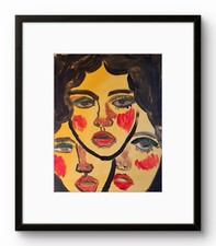 ORIGINAL PAINTING – 3 Women Cabaret Dancers 16x20– Acrylic abstract on canvas