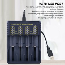Universal-Akkuladeger&auml;t USB 4-Slot-Akkuladeger&auml;t ABS F&uuml;r 1 2 V Ni MH Ni CD-Akkus