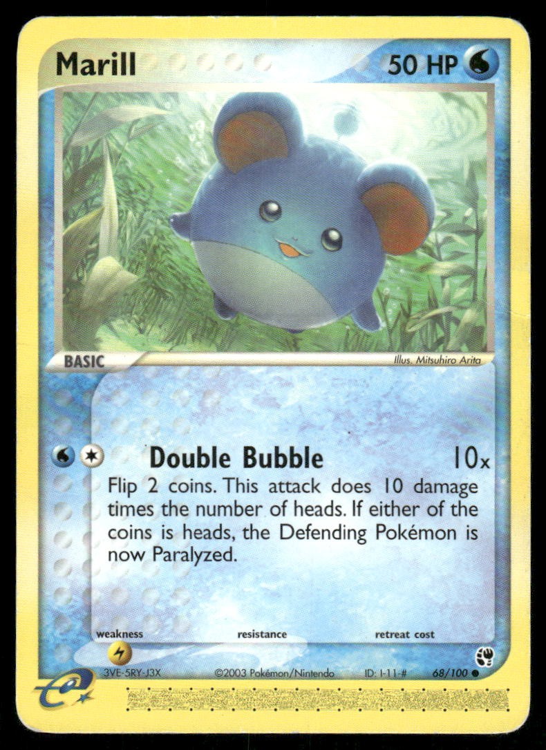 2003 Pokemon Marill Common Sandstorm 68/100 DMG
