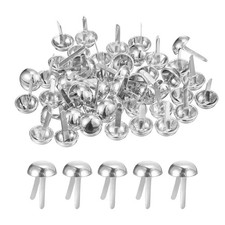 100Pcs Bag Feet Stud Spike, 12mm Round Purse Nailheads Spike, Silver