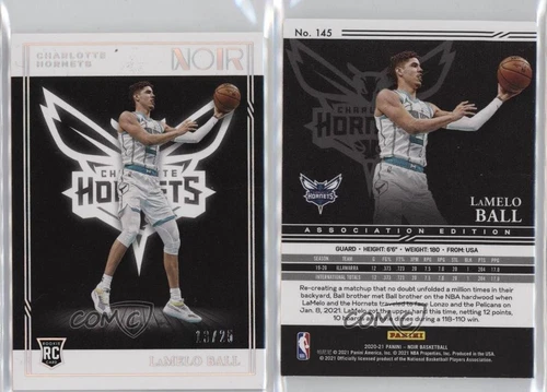 2020 Noir Rookies Association Edition Holo Silver /25 Lamelo Ball #145 Rookie RC