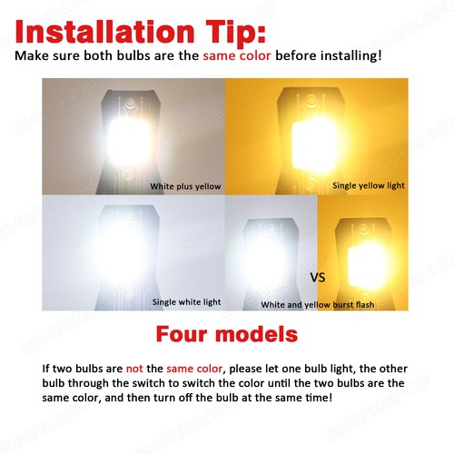 For Honda Civic 2006-2020 Dual Color Yellow White H11 H8 H9 LED Fog Light Bulbs - Picture 10 of 11