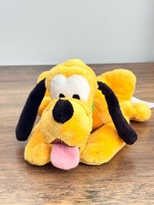 Disney Store PLUTO Plush Genuine Original Authentic Laying Down Dog Animal 7.5  