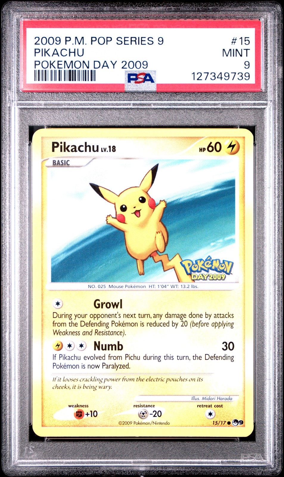 Pokemon Pikachu Pop 9 15 Pokemon Day 2009 PSA 9