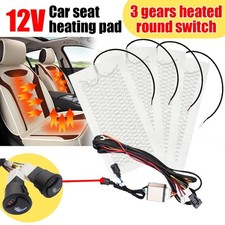 New 12v Universal Carbon Fiber Car Heated Seat Heater Kit With Round Switch New 12v Universal Carbon Fiber Car Heated Seat Heater Kit With Round Switch