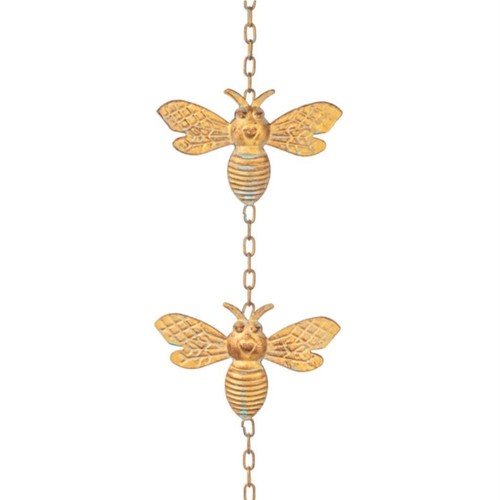 Ganz Gold Patina Bee Metal Rain Chain 69 Inch New