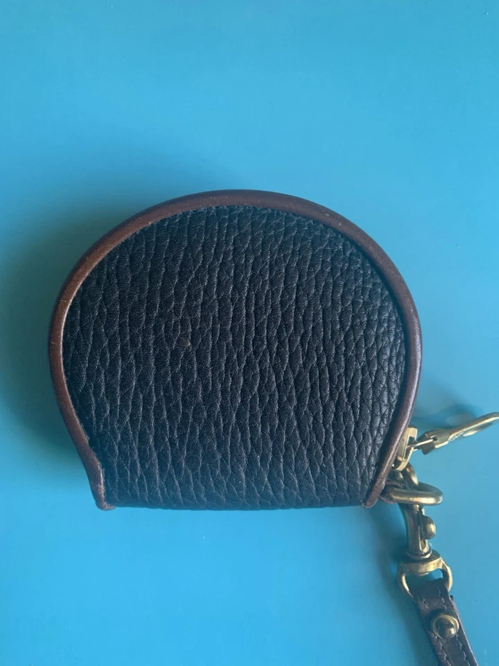 Monedero vintage Dooney & Bourke de cuero para todo clima negro y marrón con cremallera Foto 4 de 4