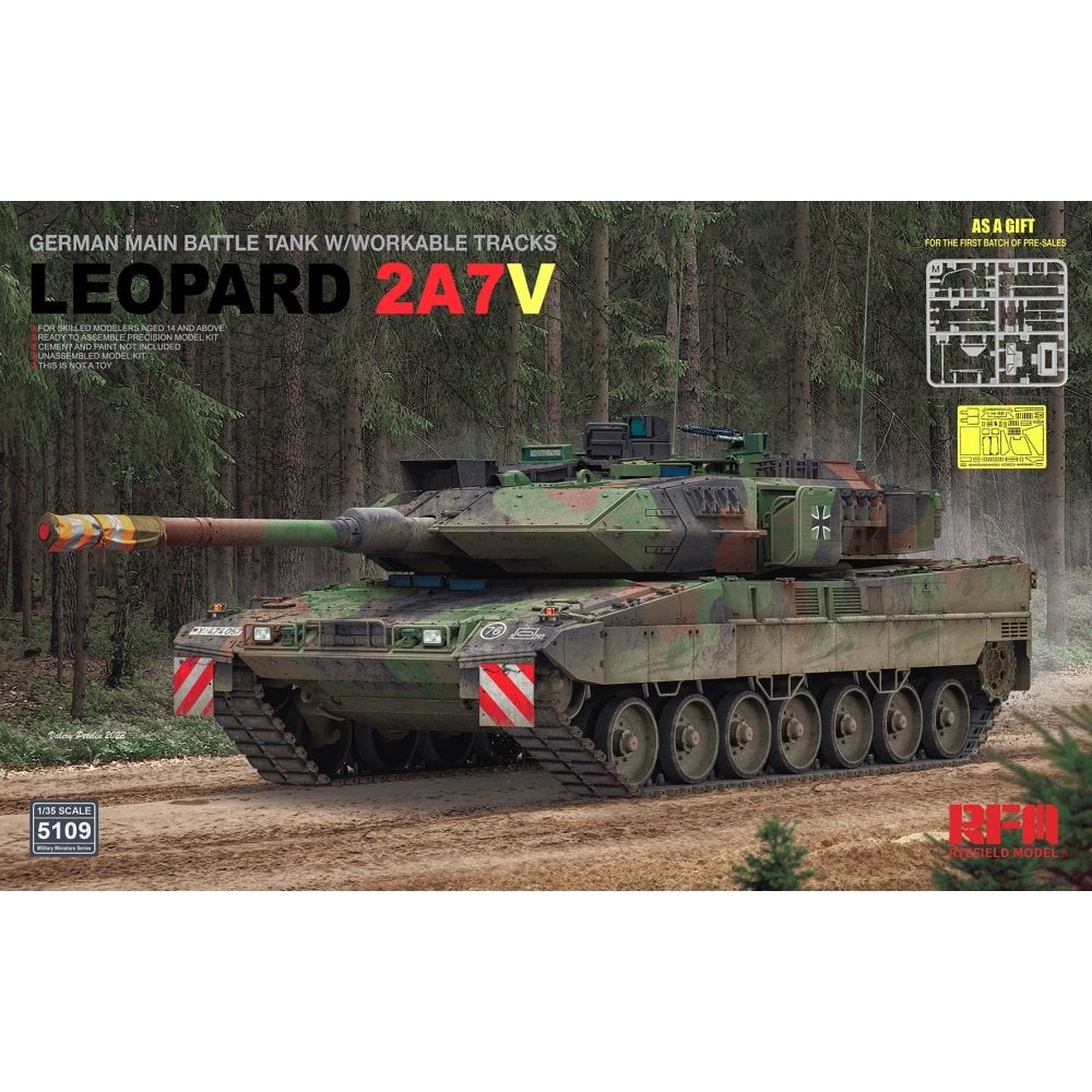 Rye Field Model 1:35 German Leopard 2 A7V Main Battle Tank Military Kit RM5109