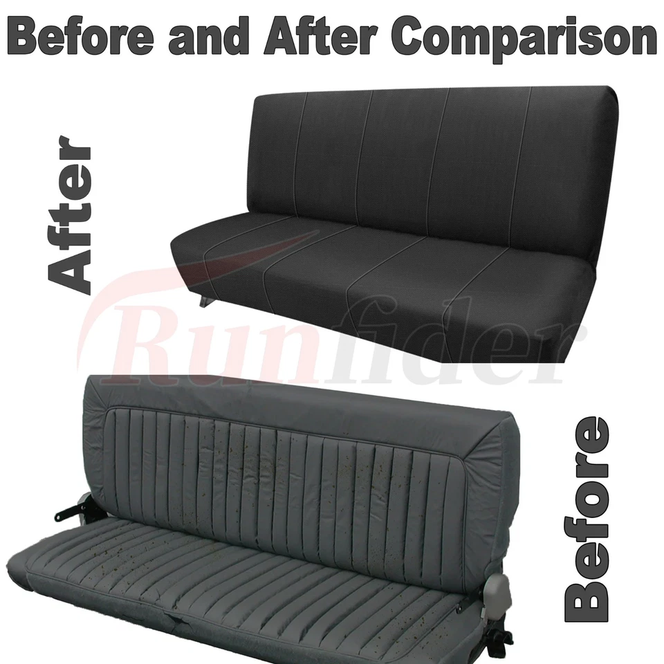 Formed Bench Seat Covers for Chevy C/K 1973-1999, Front Solid Bench No Headrests Foto 4 de 4