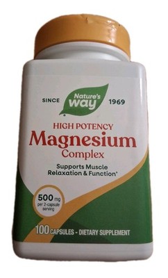 Nature's Way Magnesium Complex Dietary Supplement Capsules 500mg 100ct, 11/30/28
