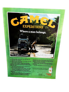 1981 Camel Expedition Ad Jungle River Scene Vintage Tobacco Print
