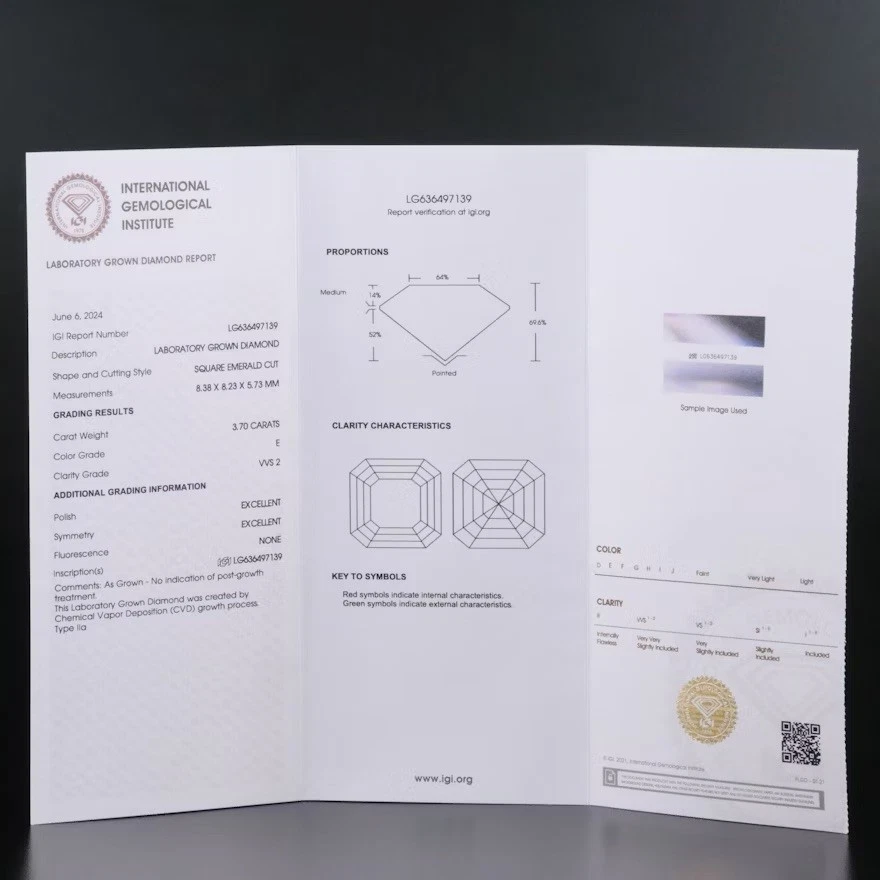 CERTIFIED 3.7 Ct Asscher Lab Created Diamond Engagement Ring 14k White Gold - Image 4 of 4